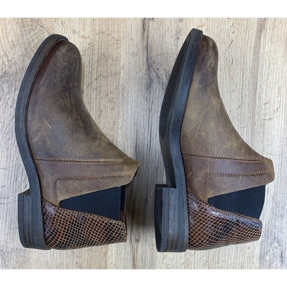 Clarks Demi 2 Beat Ankle Boots Women's 6.5 M Dark Tan Brown Slip On 13713 - Picture 10 of 16